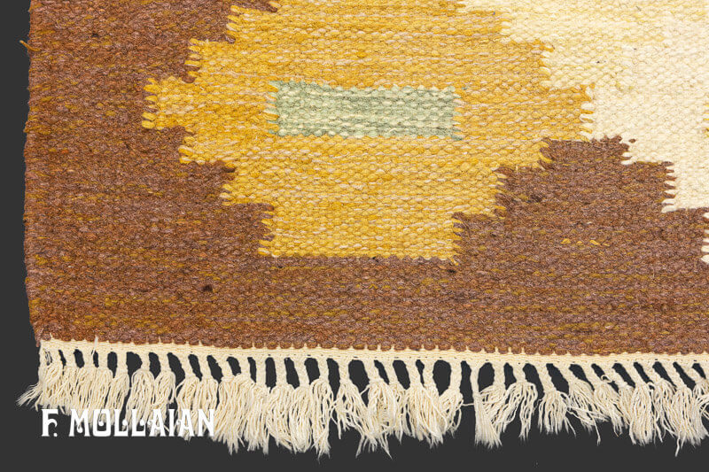 Semi-Antique Swedish Kilim n°:96342389